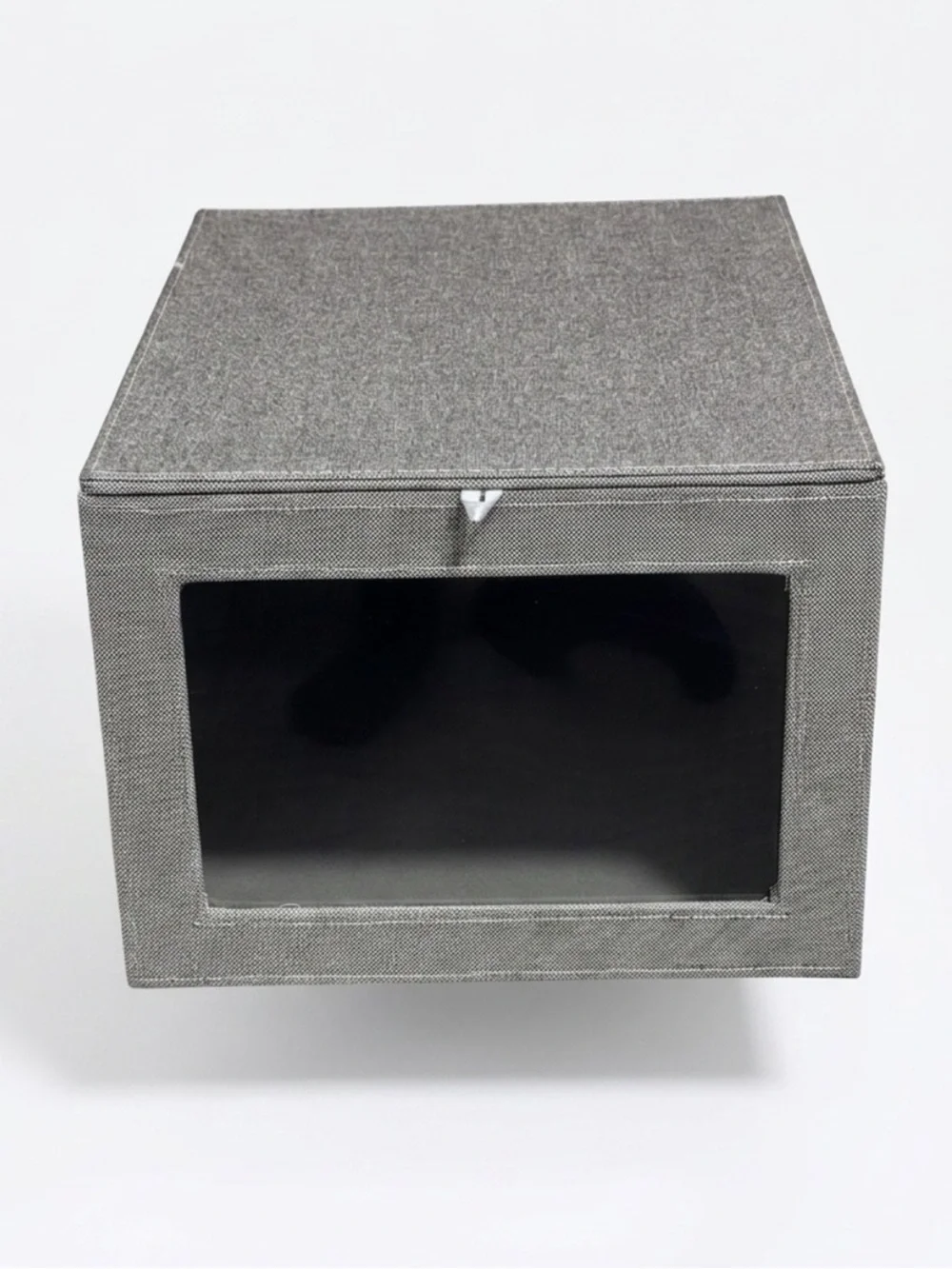The Container Store Cambridge Drop-Front Shirt Box Grey Linen